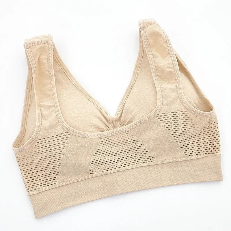 Breathable Sports Vest Bra – Sweat-Absorbent Shockproof Padded Gym Running Top
