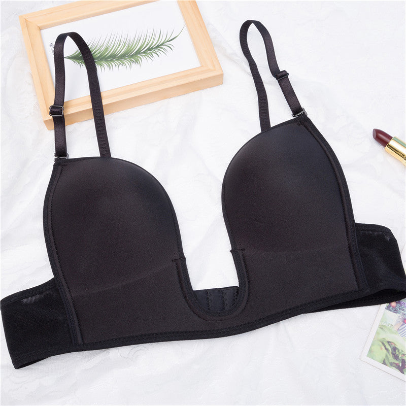 Deep U Plunge Wire-Free Bra – Low Back for Backless Dresses
