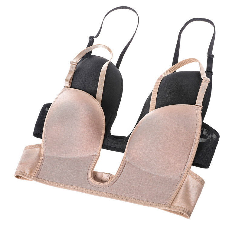 Deep U Plunge Wire-Free Bra – Low Back for Backless Dresses