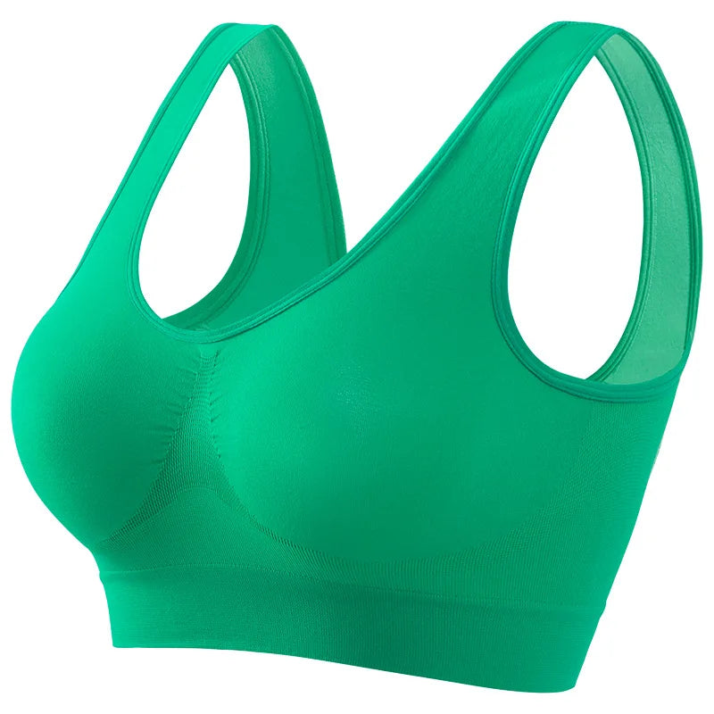 1pcs Women Sports Bra Large Size No Steel Ring Seamless Underwear Removable Chest Pad Runing Sport Yoga Vest Bras