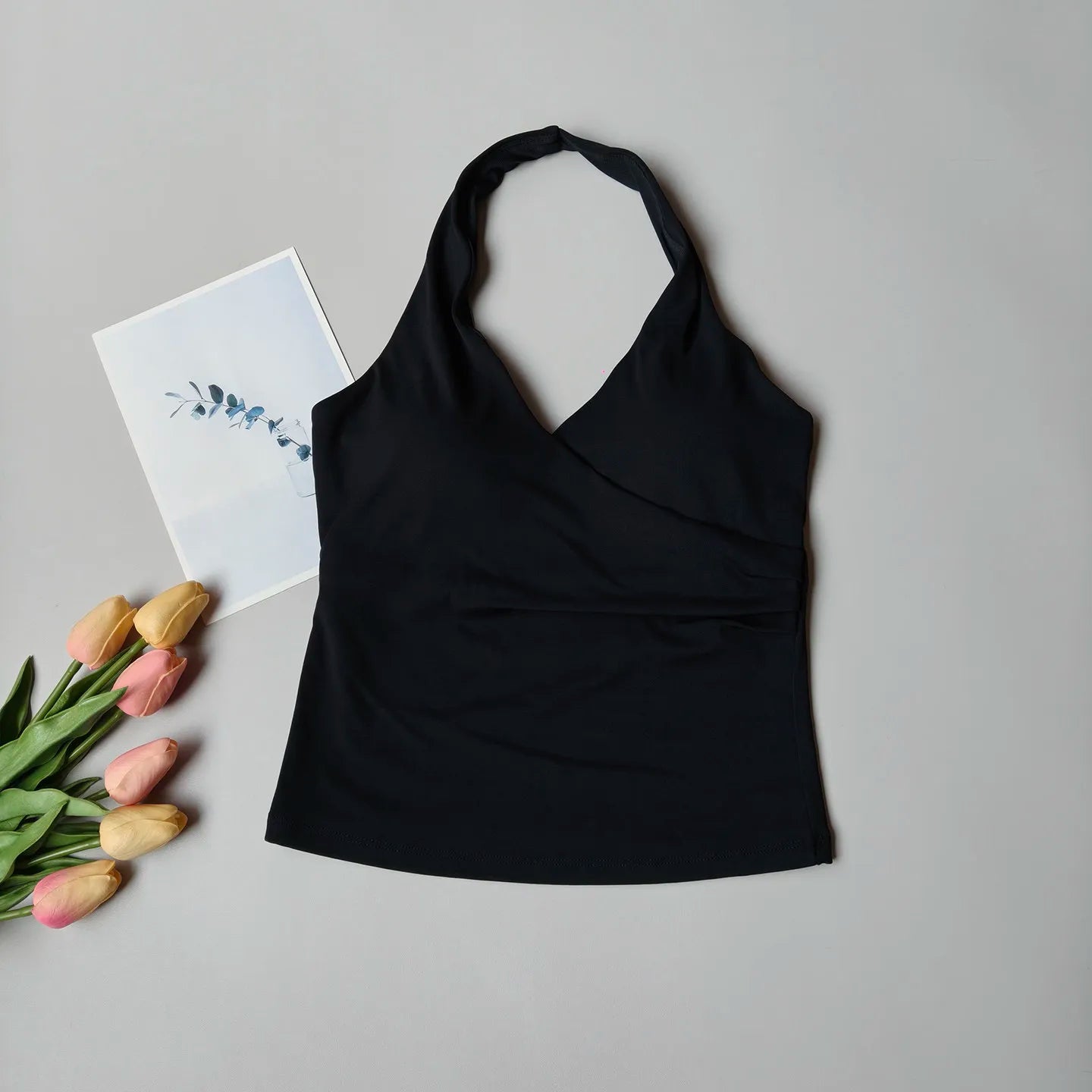 V-Neck Cross Halter Yoga Vest – Padded Sports Bra Beautiful Back