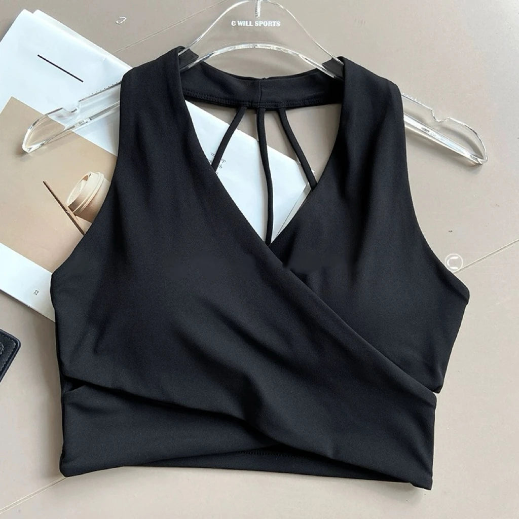 Shockproof Seamless Sexy Padded Athletic Sport Bra Women Backless Workout Gym Anti-Shock Yoga Crop Top Fitness Bra Suits