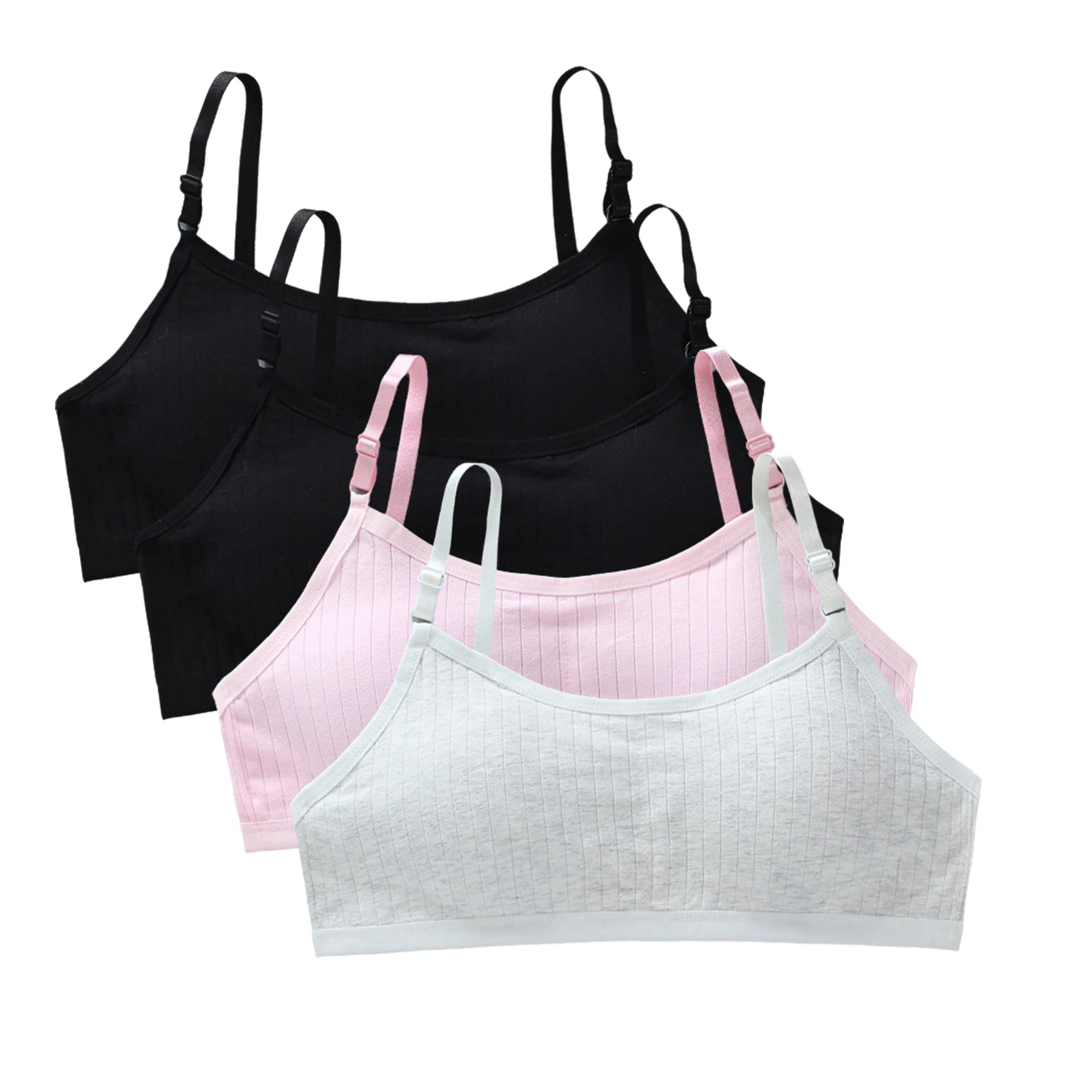 Girls Training Bras 4-Pack – Seamless Soft Cotton Vest Bra (Ages 8–20)