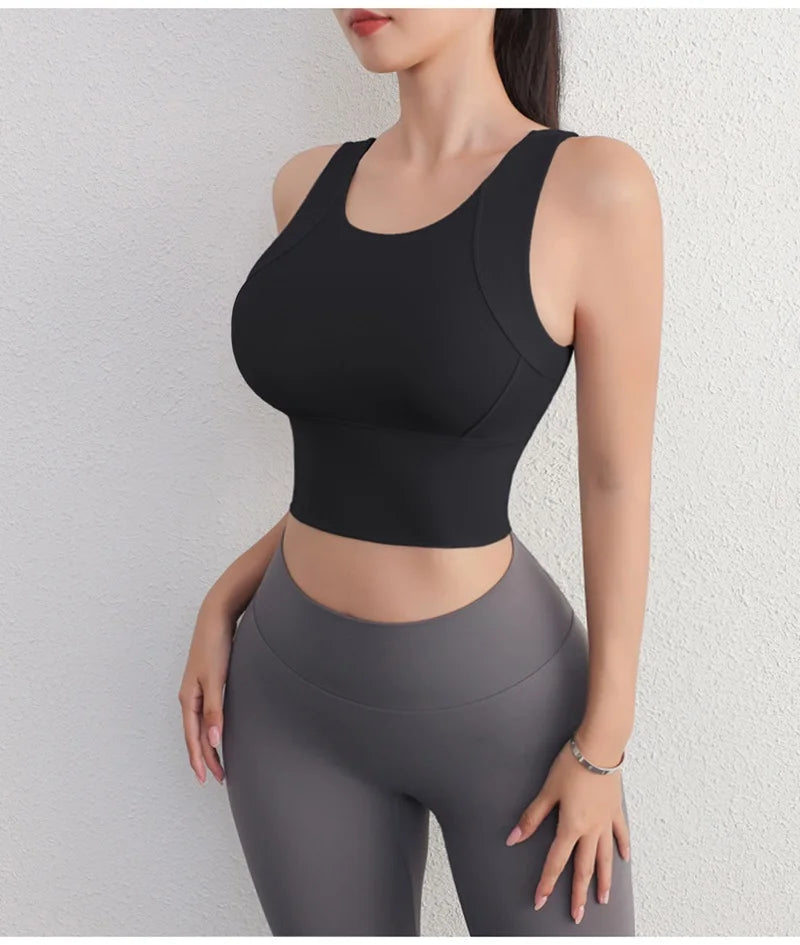 Cloud Hide High Support Sports Bra – Shockproof Yoga Crop Top Large Size S–2XL