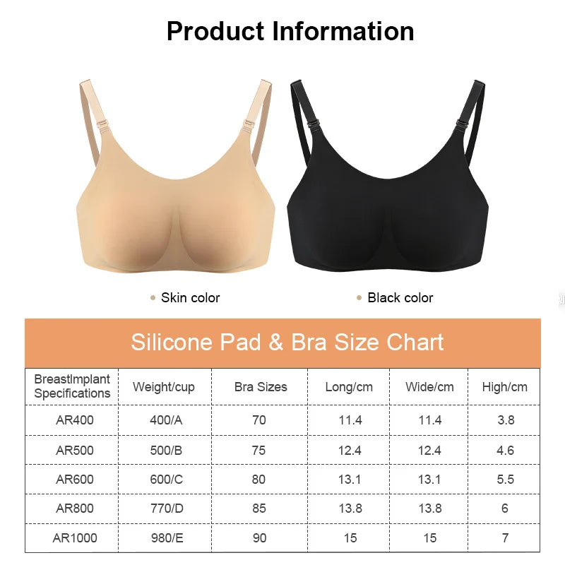 Silicone Breast Forms Bra – Round Shape Push-Up One-Piece