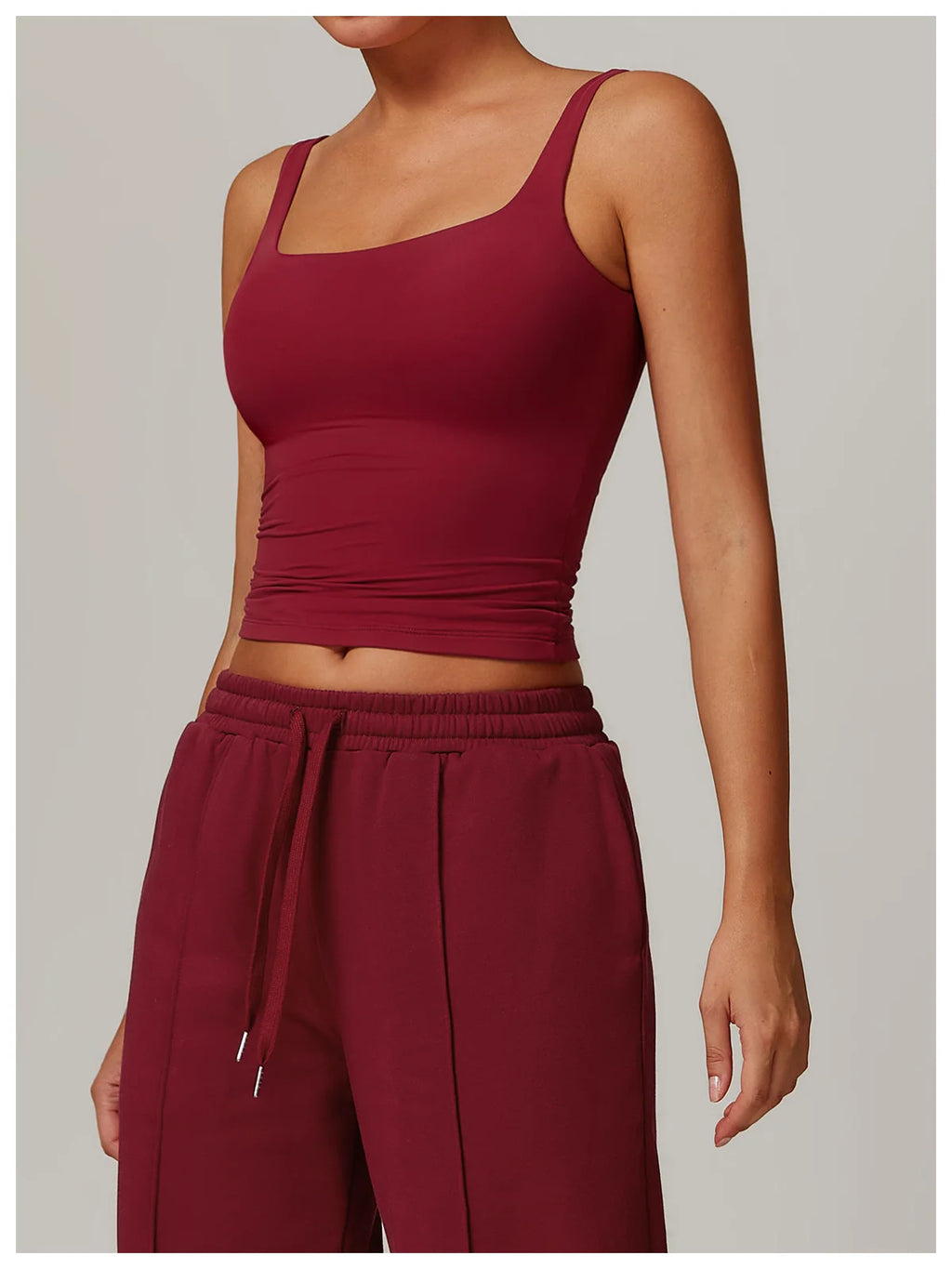 Hearuisavy Summer Women's Sports Bra Square Neck Tight Yoga Tank Top Gym Running Breathable Casual Vest Comfort Fit Workout Top