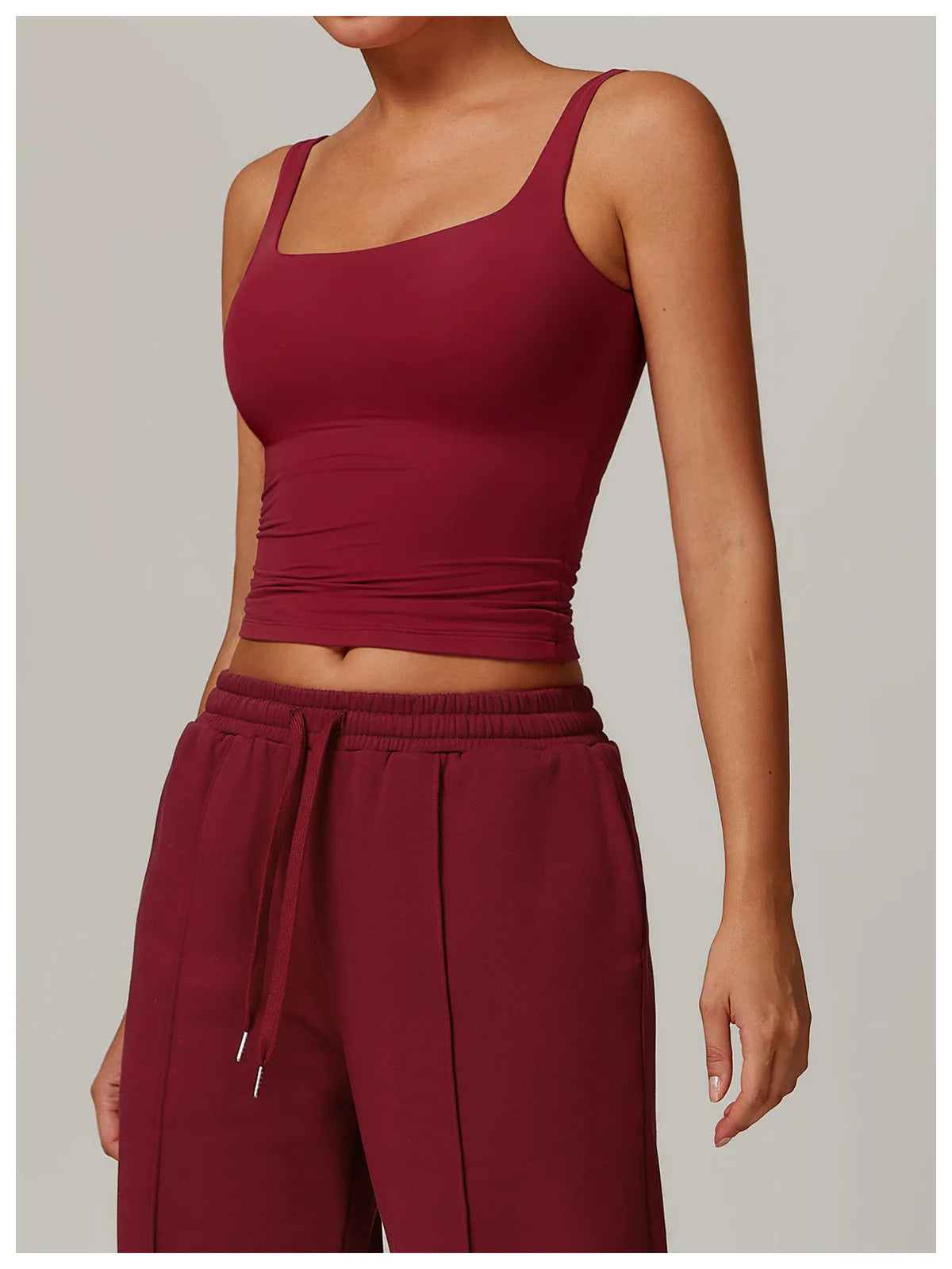 Hearuisavy Summer Women's Sports Bra Square Neck Tight Yoga Tank Top Gym Running Breathable Casual Vest Comfort Fit Workout Top