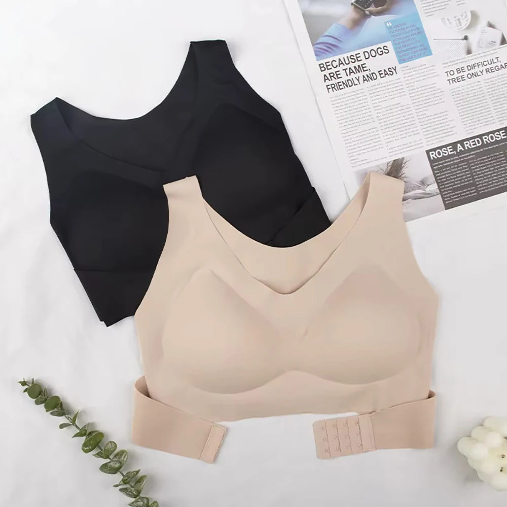 Wireless Posture Correction Bra For Women Seamless Push Up Bralette Back Support Daily Bra Full Coverage T-shirt Brassiere