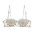 KUCLUT Plus Size Half Cup Balconette Bra - Cotton Sexy Push Up Lingerie for Women, Wire-Free Thin Comfort Bra Set