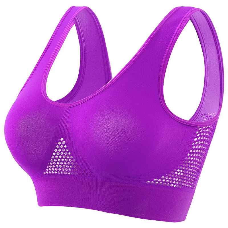 Women's Sports Bra for Small Busts Push-up Fit Fitness Running Yoga Wire-Free Plus Size Breathable Sports Bra S-5XL