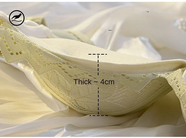 8CM Thickened Push-Up Bra for Small Busts – Wire-Free Side Gathering Cotton