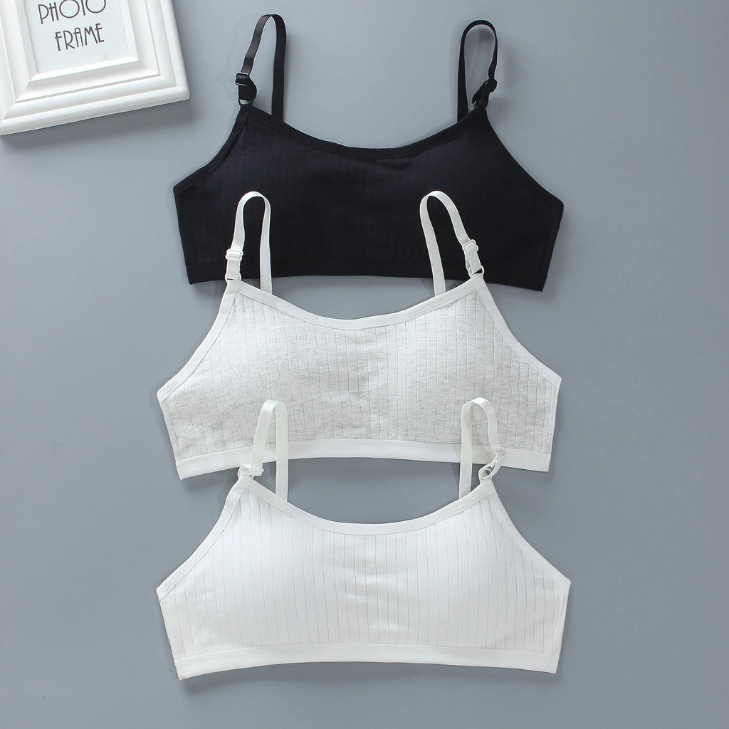 Girls Training Bras 4-Pack – Seamless Soft Cotton Vest Bra (Ages 8–20)
