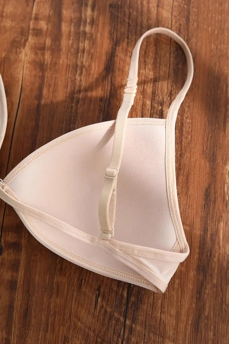 Seamless Triangle Cup Bra – Cross Strap Front Buckle