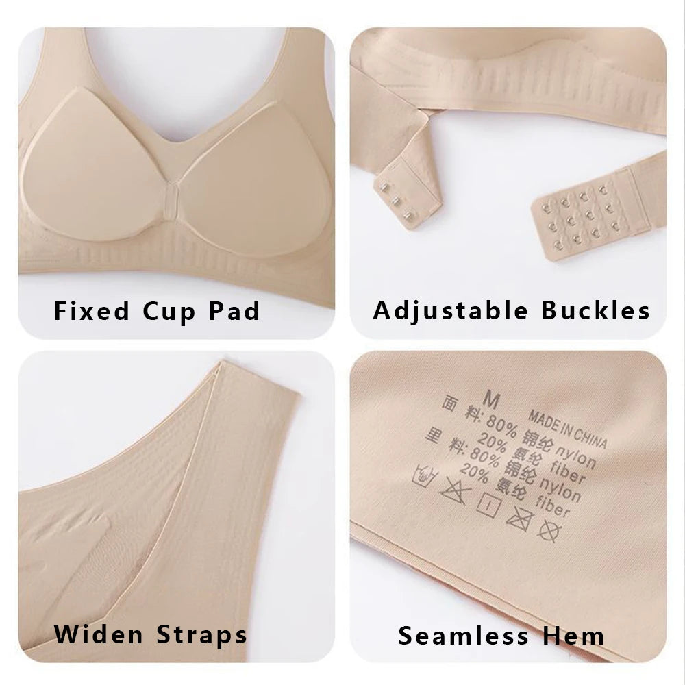 Wireless Posture Correction Bra For Women Seamless Push Up Bralette Back Support Daily Bra Full Coverage T-shirt Brassiere