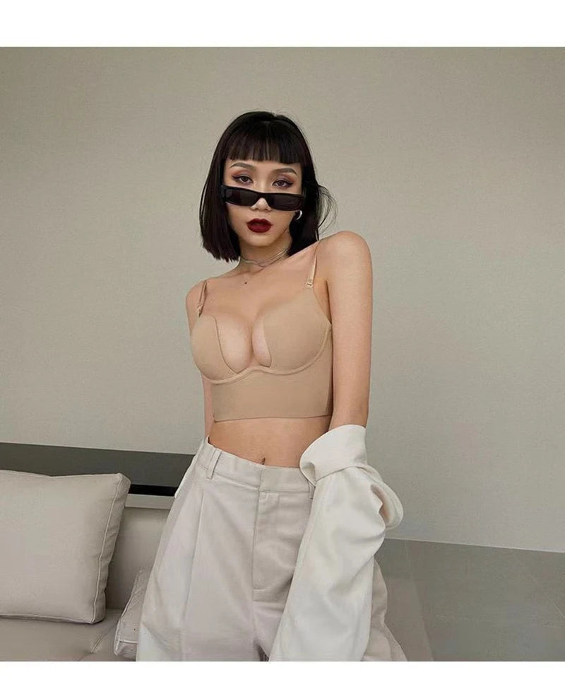 Invisible Deep U Plunge Bra – Backless Strapless (4 Styles)