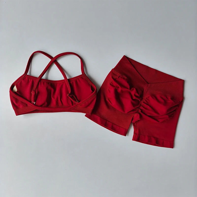Gathering Shockproof Sports Bra – Seamless Crop Top Beautiful Back