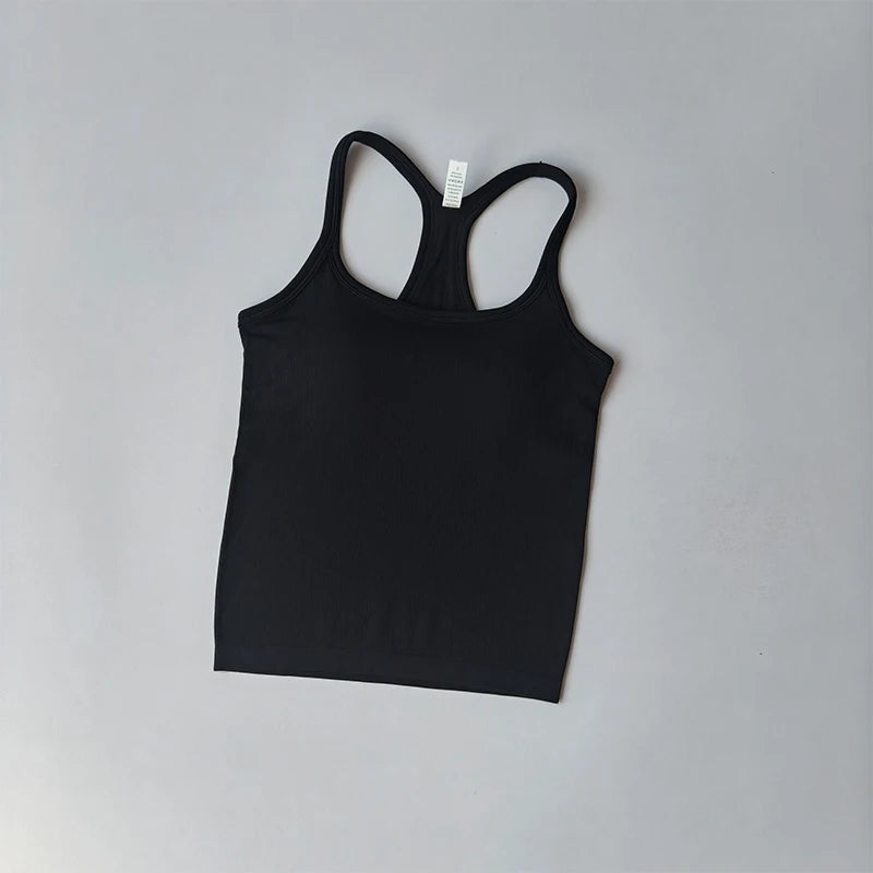 Sports Vest Anti-shock Quick-drying Running Underwear with Chest Pad Fitness Girl Stretch I-shaped Suspender Yoga Bras Clothing