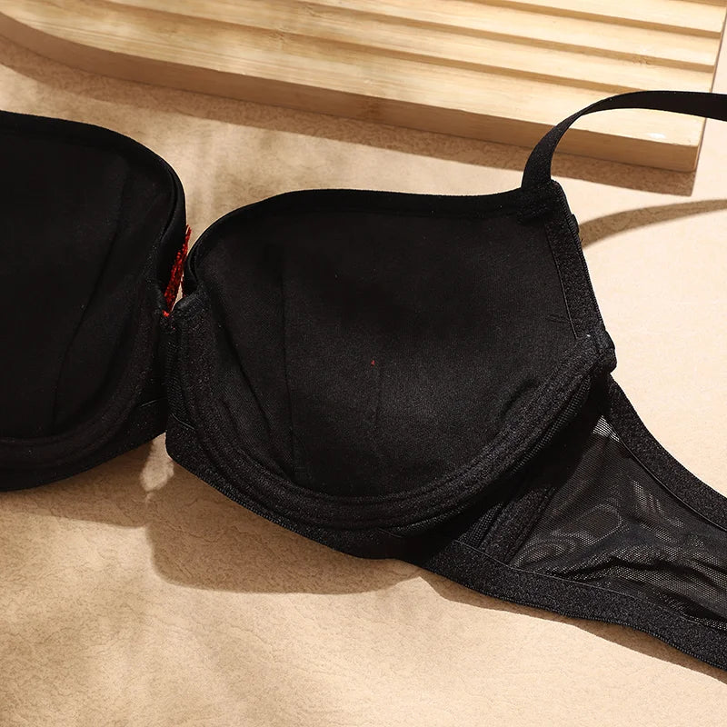 Plus Size Push Up Bra for Women,Lace Bras with Underwire Cups,Comfort Padded T-Shirt Bra Add One Cup 2024 FW6048
