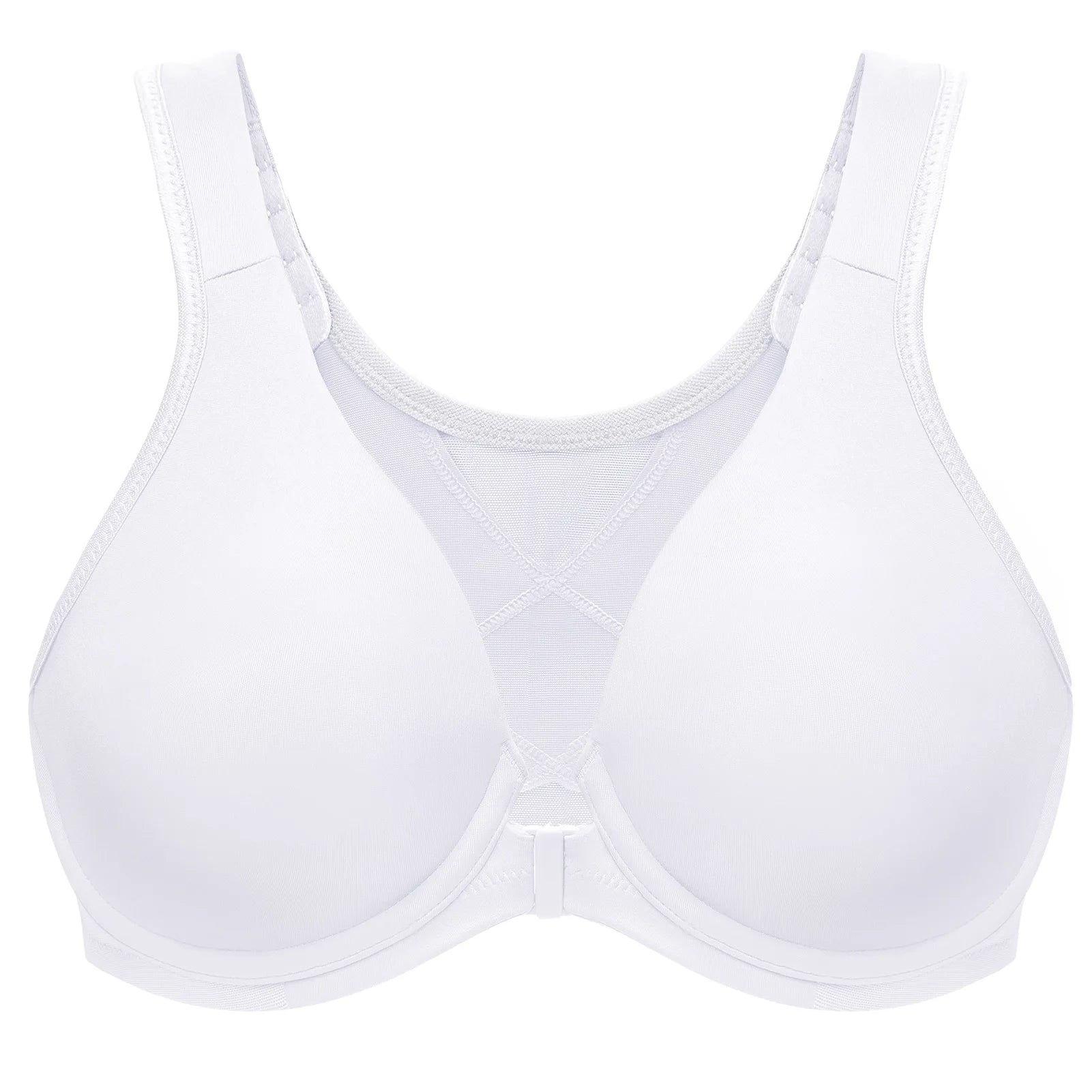 MELENECA Women's Plus Size Front Closure Bras Unlined Underwire Back Support Posture Bra