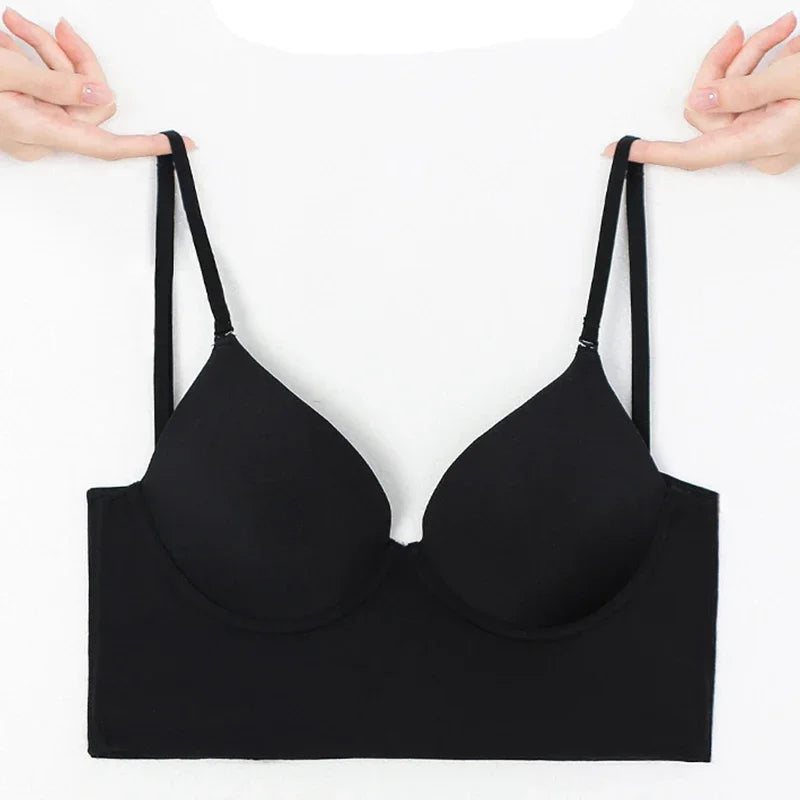 Invisible Lift-Up Bra – Seamless Deep U Plunge Backless