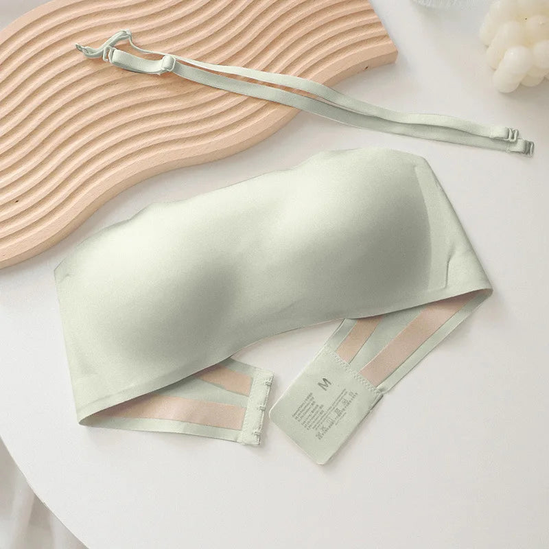 Seamless Tube Top Bra – Invisible Strapless Non-Slip Push-Up Wireless Lingerie