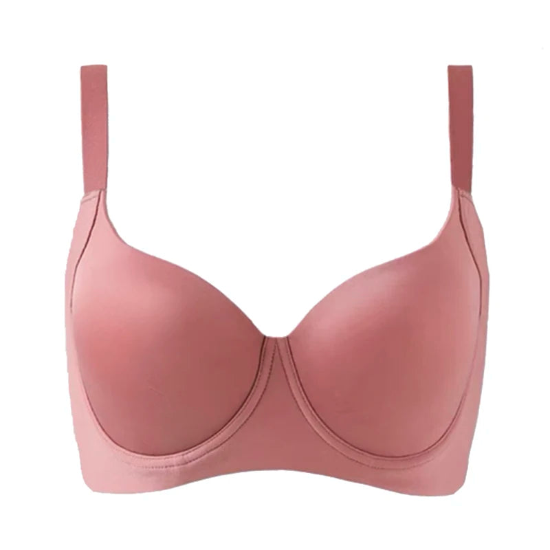 Womens Seamless T-shirt Bra Lightly Padded Contour Support Underwire Female Plus Size Adjustable Lingerie 34 36 38 40 42 C D E F