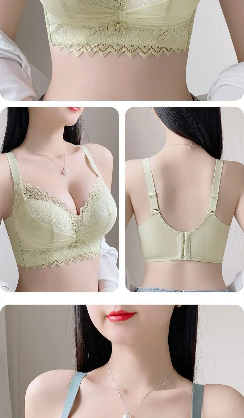 8CM Thickened Push-Up Bra for Small Busts – Wire-Free Side Gathering Cotton