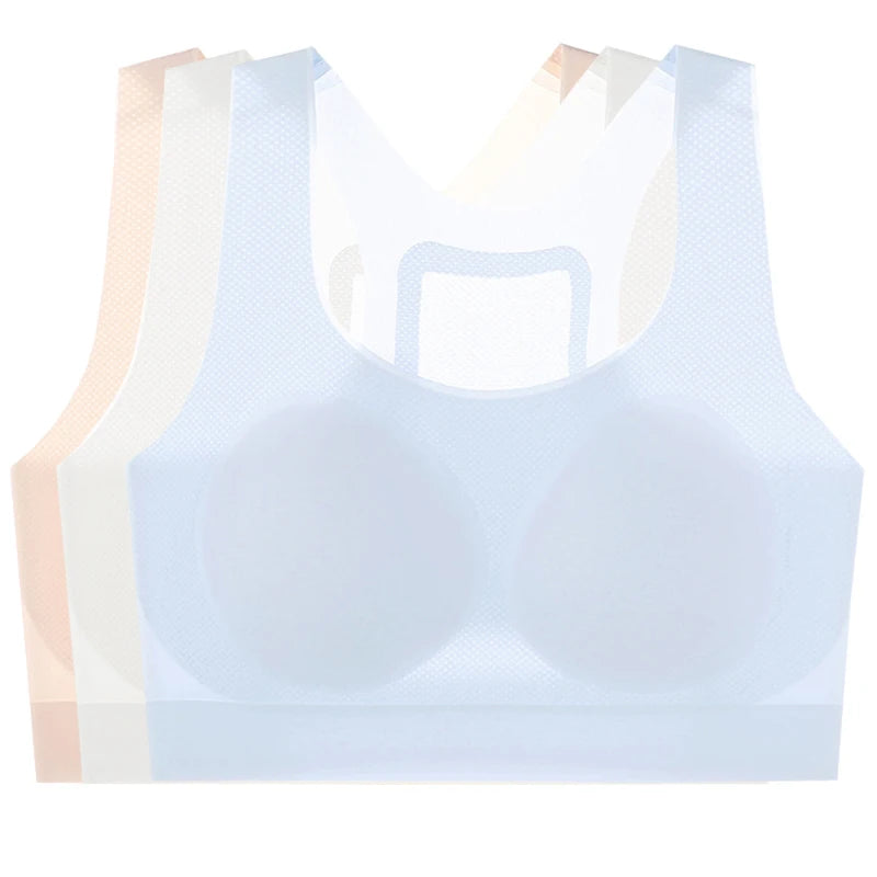 1pcs Girls Training Bras Middle High School Student Vest Children Seamless Bralette Adolescent  Thin Tops Pupil Sport Underwears