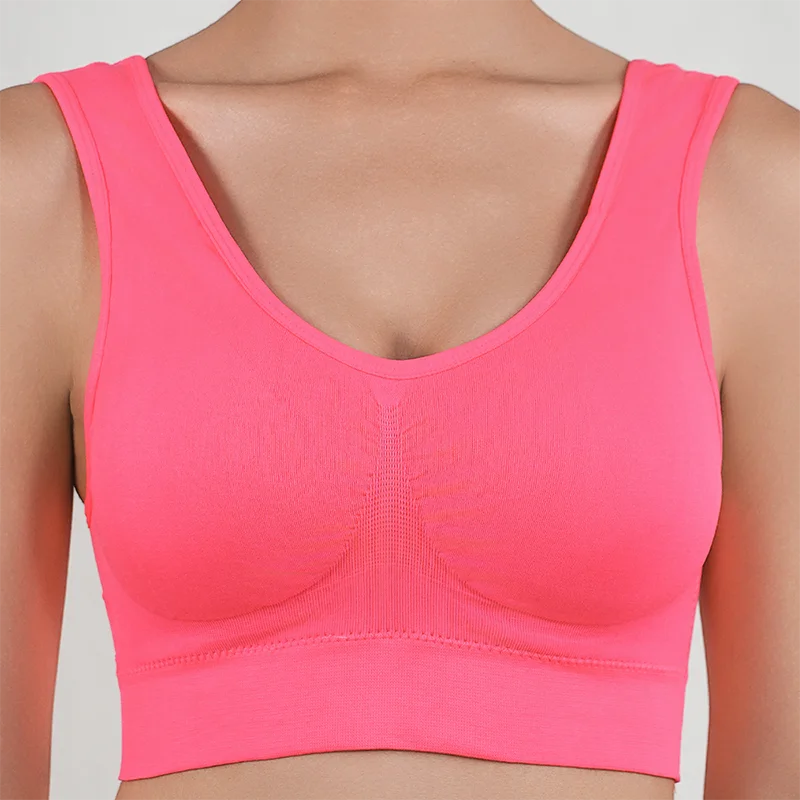 Womens Push Up Bras Running Gym Seamless Breathable Vest Top Removable Padded  Anti-sagging Uppe High Elasticity Sport Brassiere