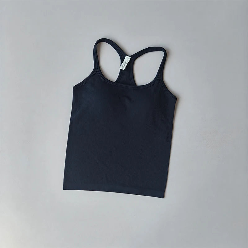 Sports Vest Anti-shock Quick-drying Running Underwear with Chest Pad Fitness Girl Stretch I-shaped Suspender Yoga Bras Clothing