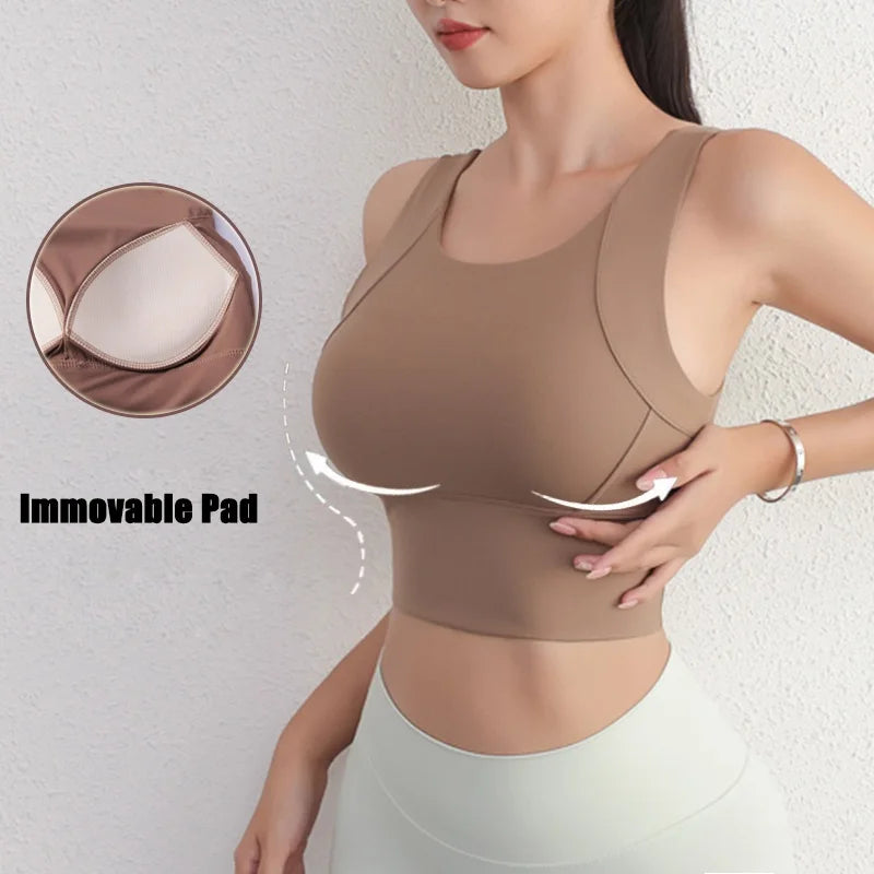 Cloud Hide High Support Sports Bra – Shockproof Yoga Crop Top Large Size S–2XL