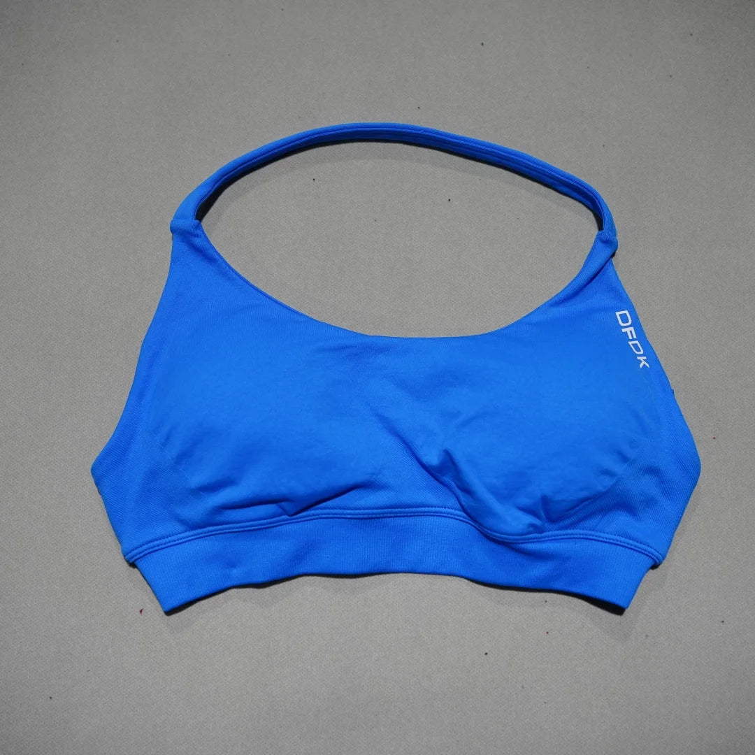 DFDK Women Seamless Sports Bra High Support Backless Yoga Camisole Top Push Up Fitness Running Gym Workout Athletic Sport Bra