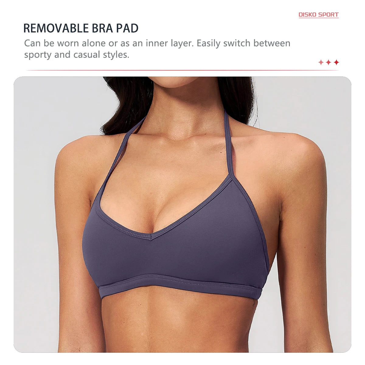 Hearuisavy Sports Bra Gym Women Halter Neck Yoga Bra Halter Neck Brushed Yoga Bra Running Pilates Quick Drying Workout Top Femal
