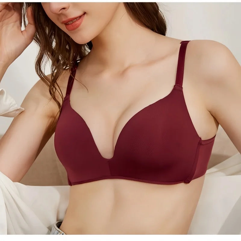 Seamless No-Show T-Shirt Bra – Wire-Free Padded Lace Comfort Bralette S–XL