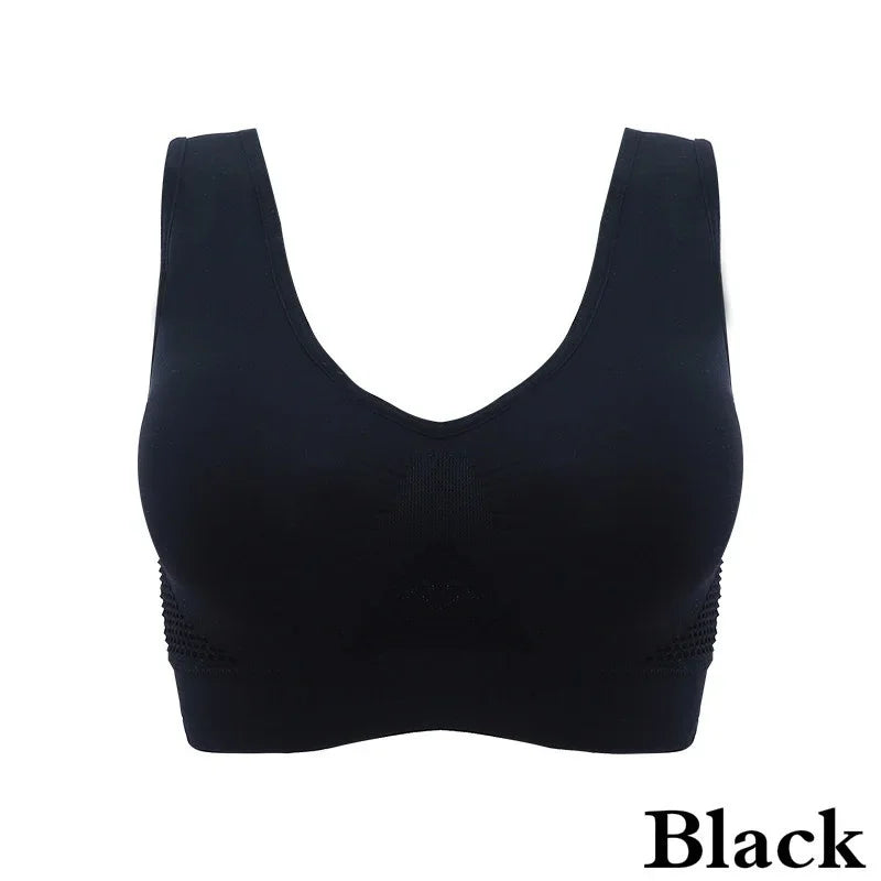 Breathable Sports Vest Bra – Sweat-Absorbent Shockproof Padded Gym Running Top