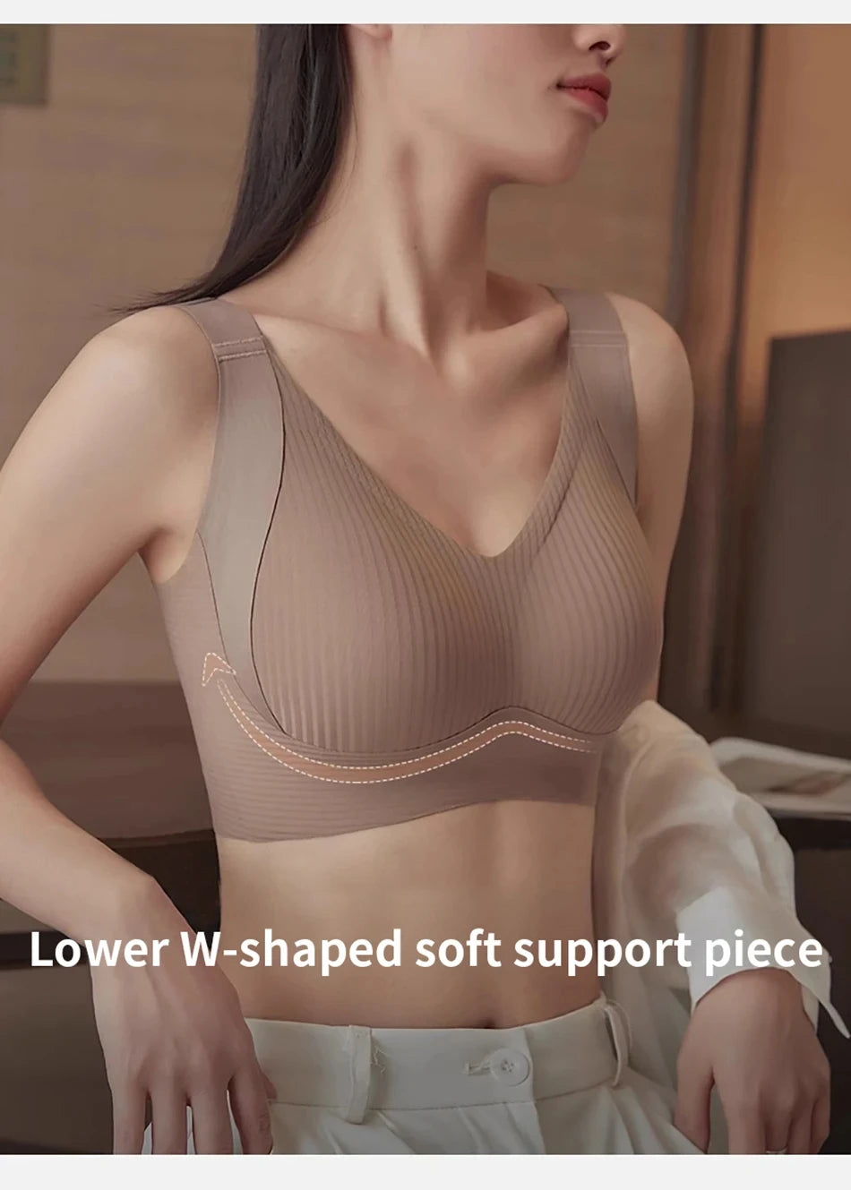 1/2PCS Women's Seamless Underwear, Thin Style, Large Breasts, Small Breasts, No Wires, Pull-up And Anti-sagging Large Size Bra