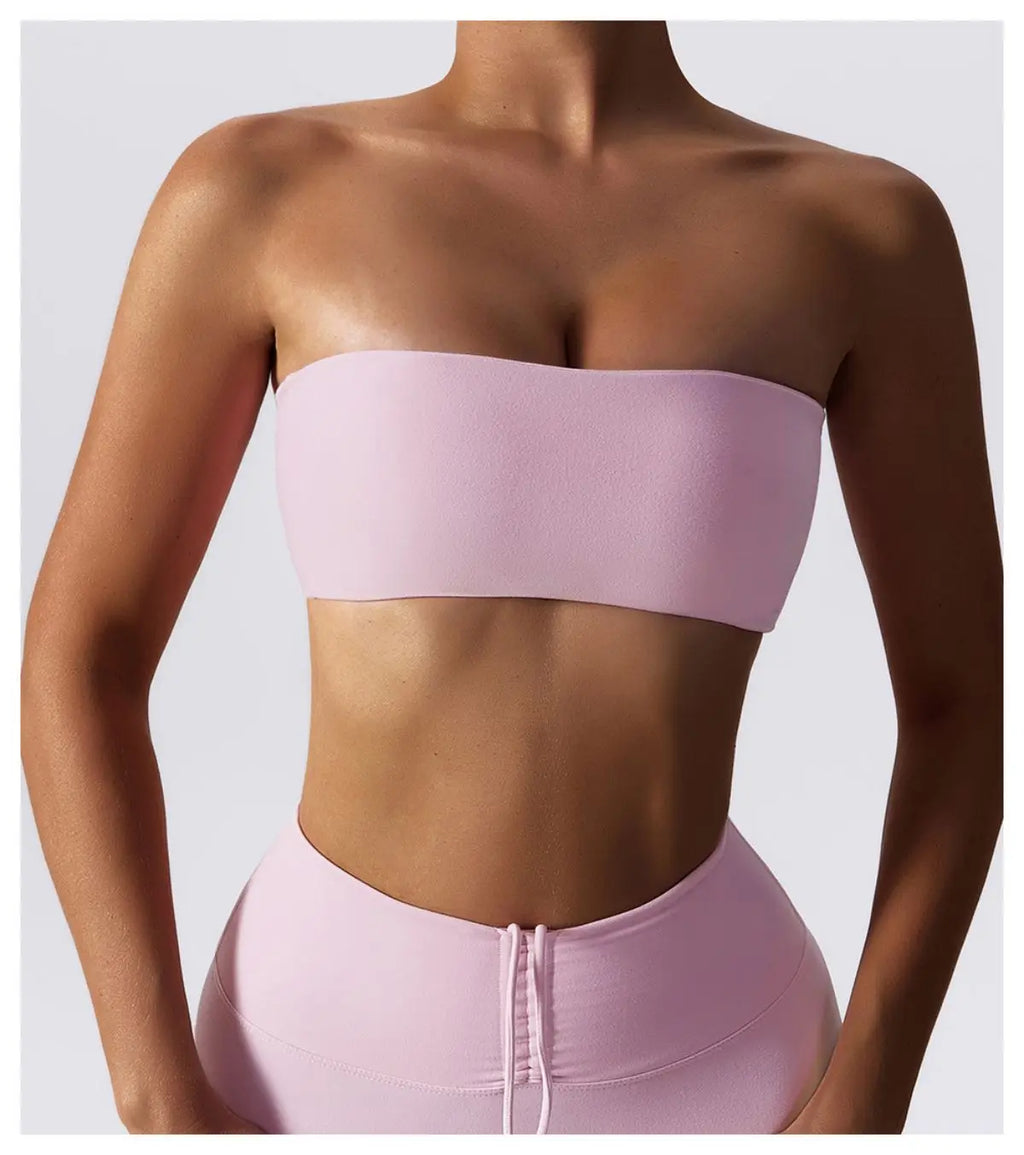 Strapless Sports Bra Tube Top – Quick-Dry Yoga Chest Wrap Workout S–XL