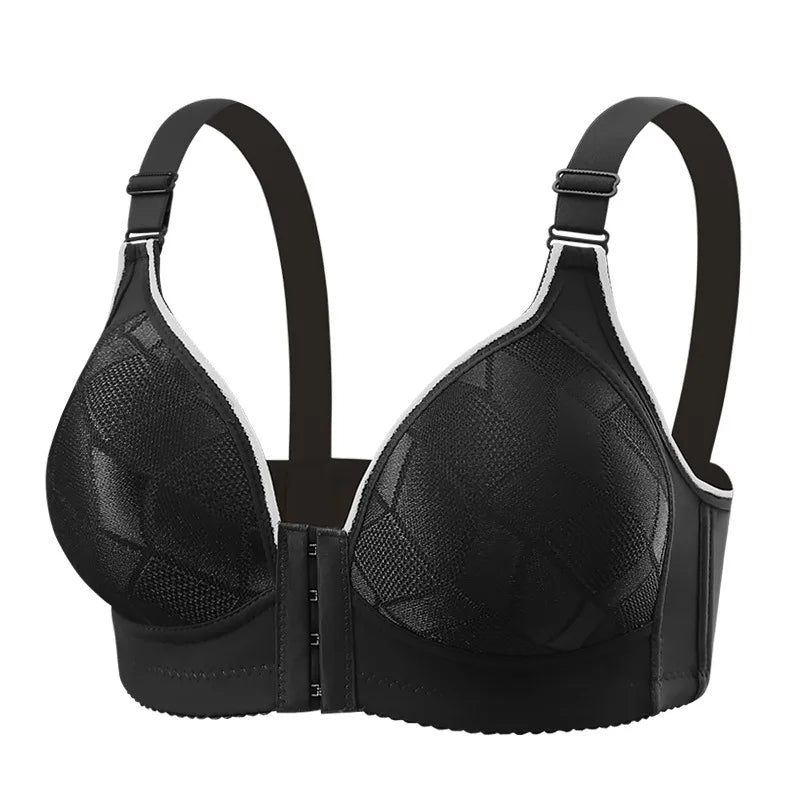Navy blue bra on a white background