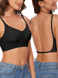 Invisible Deep U Plunge Bra – Backless Strapless Push-Up (S–XXL)