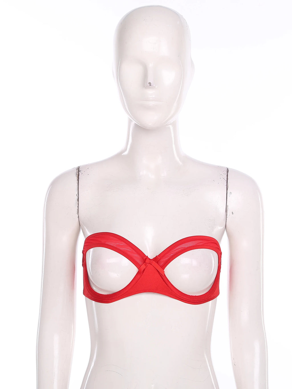 Womens See Through Strapless Cupless Bra Push Up Open Nipple Underwired Bra Lingerie Tube Top Hollow Out Push Up Balconette Bras