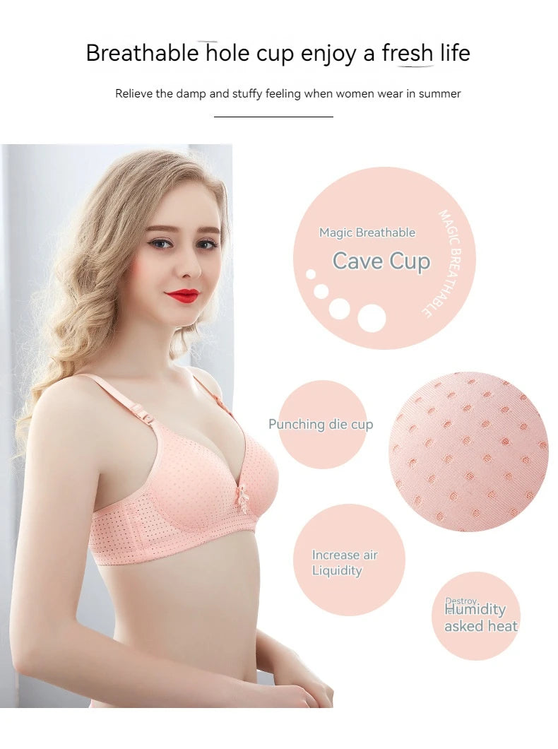 Gathered Seamless Bra – Breathable Wire-Free 3/4 Cup C