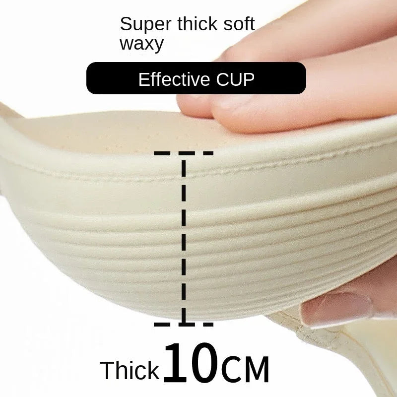 New 2025 10cm Push up Bra for Small Breasts CE Certified Ultra Thick Seamless T-Shirt Bra with 3D Memory Foam Cups