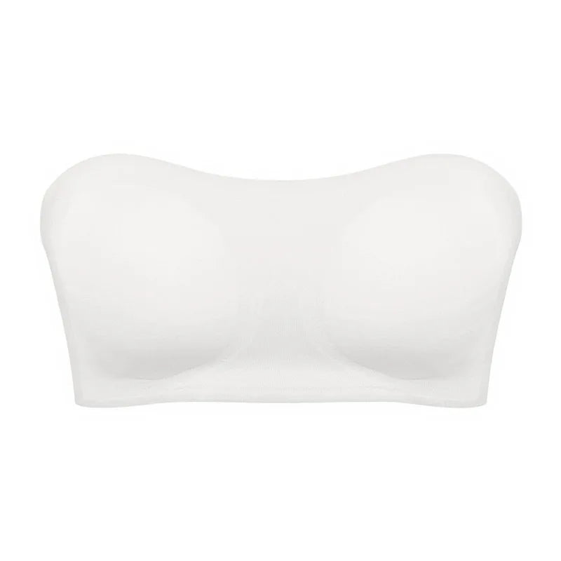Ice Silk Strapless Push-Up Bra – Removable Pad Anti-Slip Beauty Back Off-Shoulder