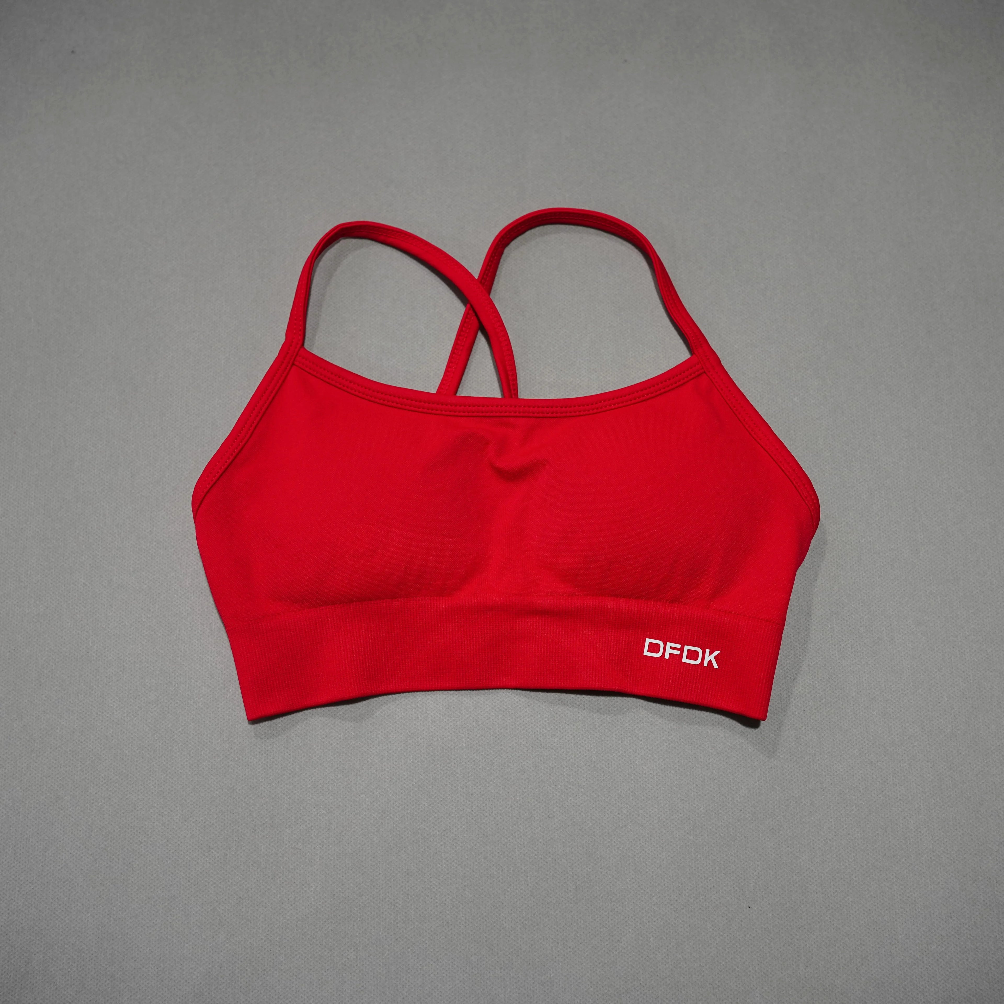 DFDK Women Seamless Cross Back Yoga Bra Wirefree Push Up Sports Top Removable Pad Breathable Shockproof Fitness Gym Daily Wear