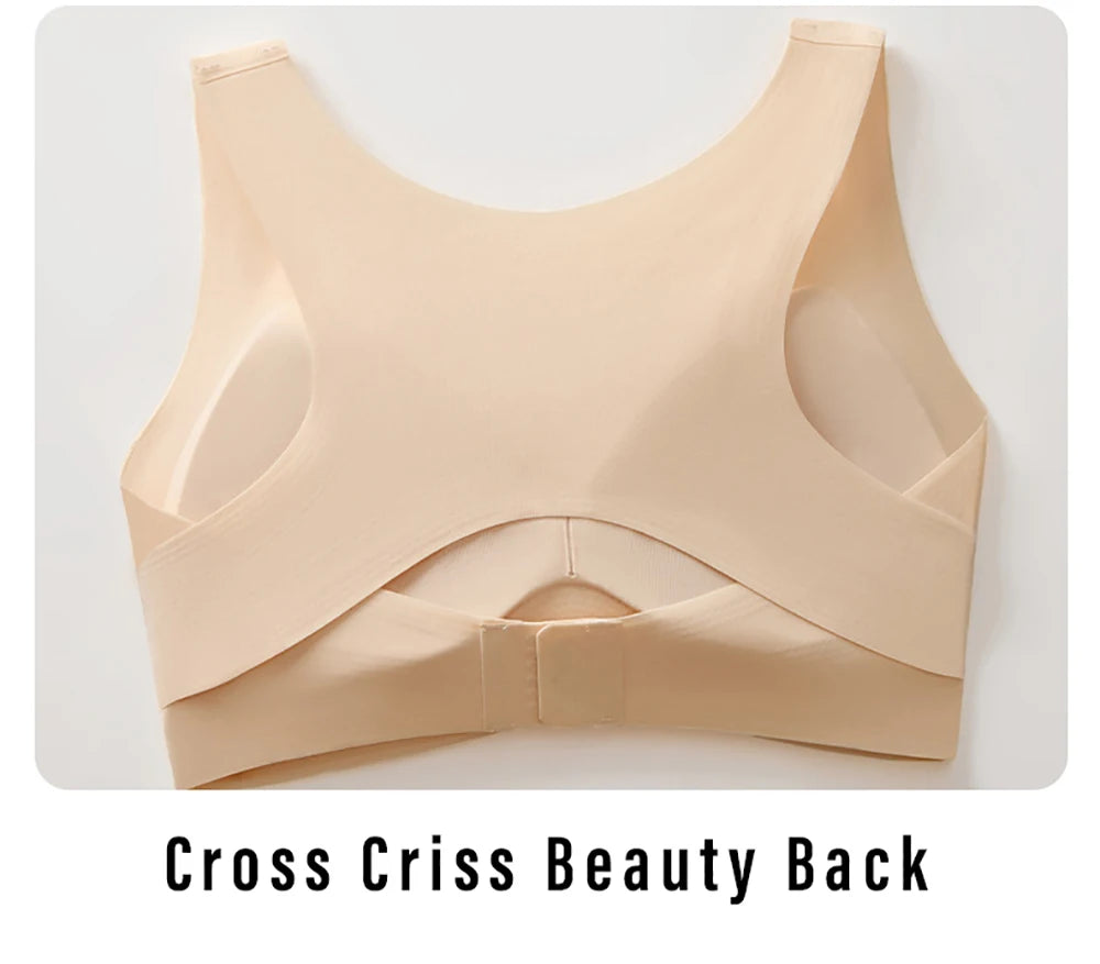 Wireless Posture Correction Bra For Women Seamless Push Up Bralette Back Support Daily Bra Full Coverage T-shirt Brassiere
