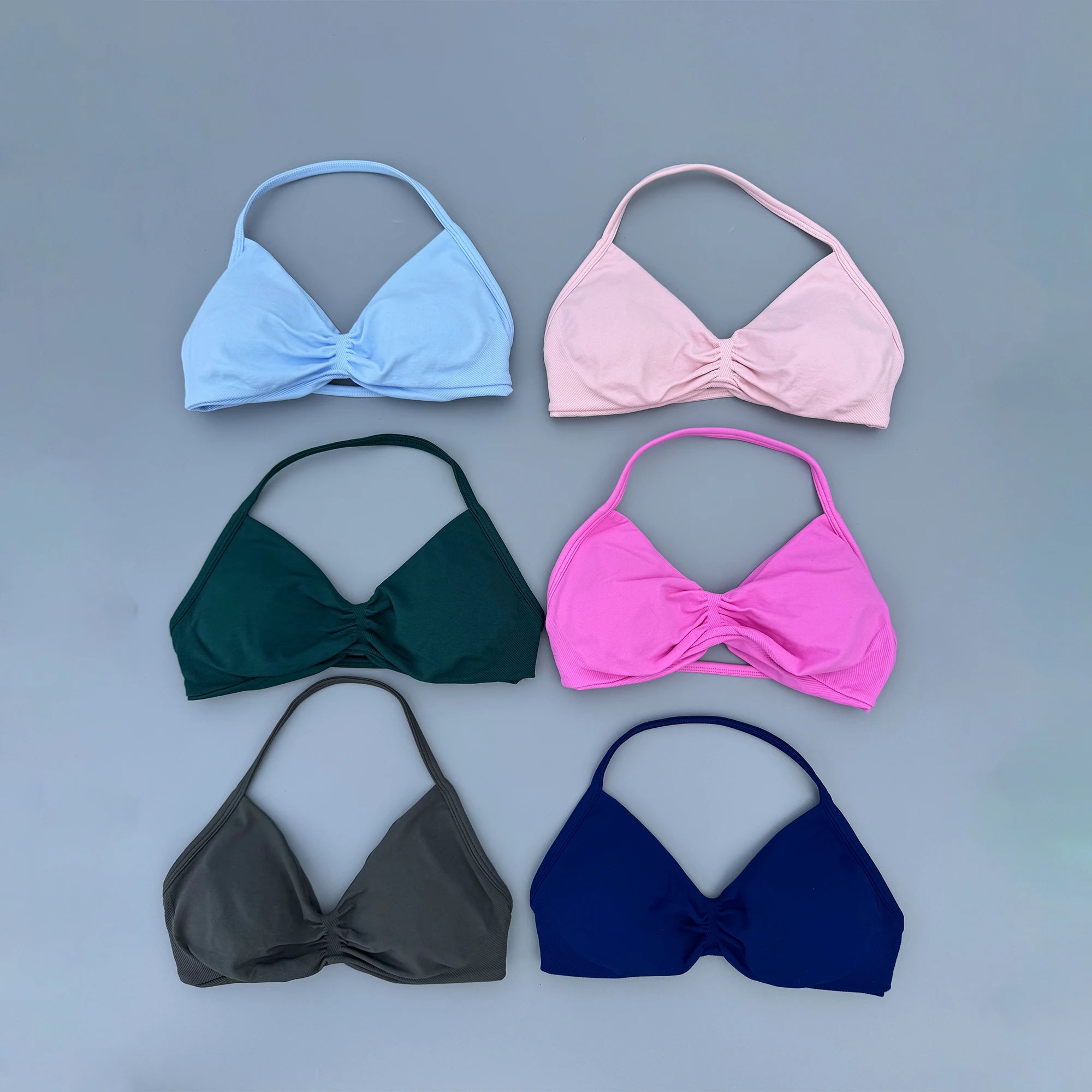 High Support Lace-Up Sports Bra – Thin Strap Camisole Seamless Push-Up Yoga