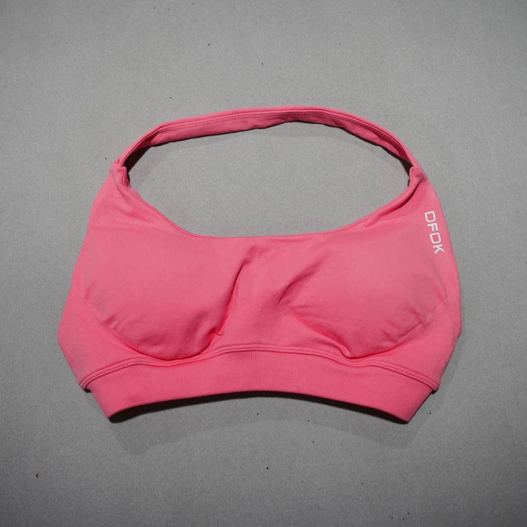 DFDK Women Seamless Sports Bra High Support Backless Yoga Camisole Top Push Up Fitness Running Gym Workout Athletic Sport Bra