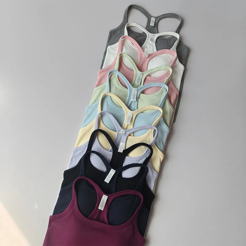 Sports Vest Anti-shock Quick-drying Running Underwear with Chest Pad Fitness Girl Stretch I-shaped Suspender Yoga Bras Clothing