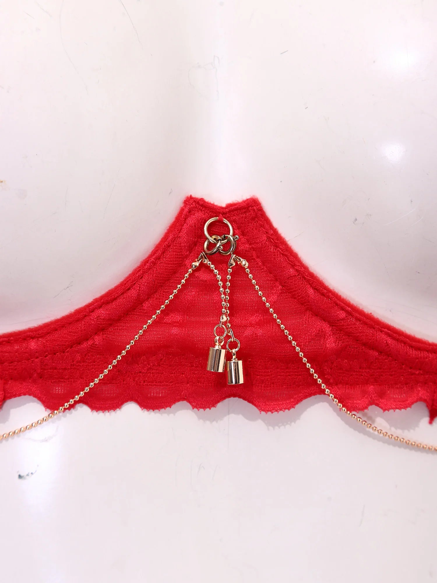 Womens Floral Lace Cupless Shelf Bra See Through Open Cup Underwired Push Up Balconette Bra with Metal Chain Unlined Brassiere