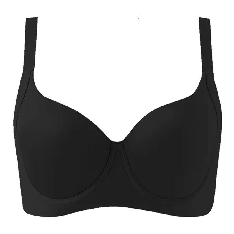 Womens Seamless T-shirt Bra Lightly Padded Contour Support Underwire Female Plus Size Adjustable Lingerie 34 36 38 40 42 C D E F
